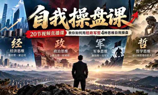 独家发布】20堂实操直播课，教你运用经政军哲思维，轻松掌握自我操盘艺术（更新至0924）