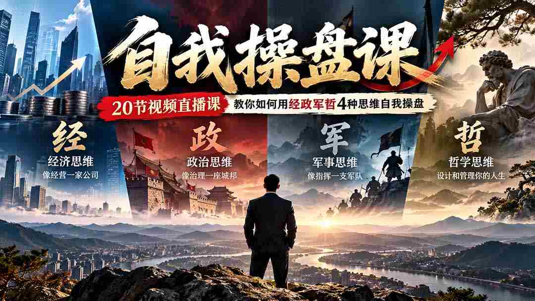 独家发布】20堂实操直播课，教你运用经政军哲思维，轻松掌握自我操盘艺术（更新至0924）