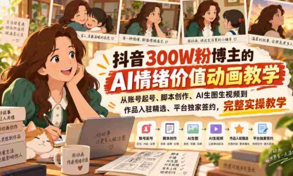 揭秘抖音百万粉丝大V的AI情绪动画攻略：从账号孵化到独家签约，全方位实操教程！