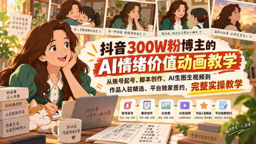 揭秘抖音百万粉丝大V的AI情绪动画攻略：从账号孵化到独家签约，全方位实操教程！