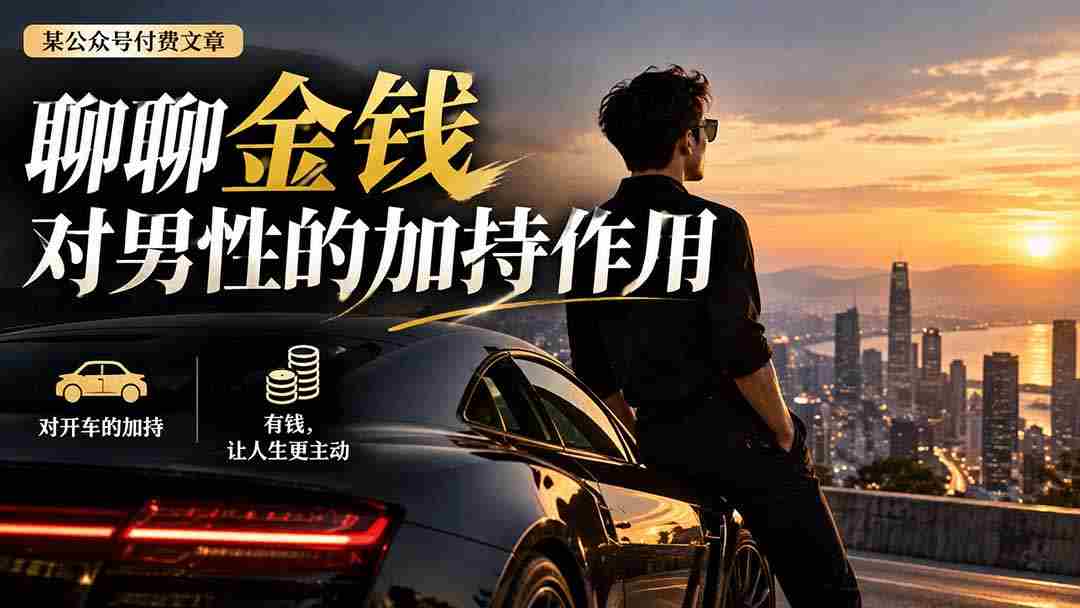 【无水印】某公众号付费文章：聊聊金钱对男性的加持作用