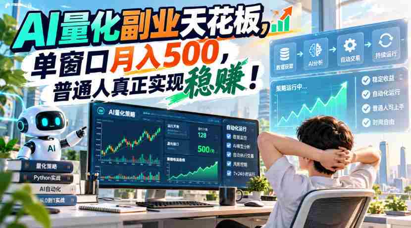 探秘AI量化副业巅峰：一窗独占，月薪过千，凡人亦可稳赚不赔！