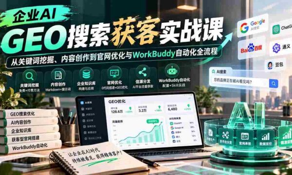 AI赋能企业地理信息搜索：揭秘关键词挖掘、内容制作、官网升级及WorkBuddy自动化全攻略