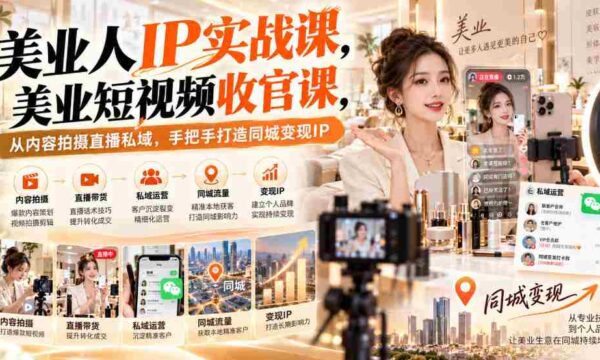 纯享版】美业达人IP养成指南：短视频巅峰之作，全方位指导直播变现，解锁同城影响力密码
