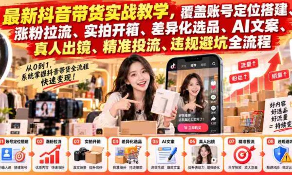 抖音带货攻略大揭秘：全方位实战教学，助你精准引流，轻松搭建爆款账号