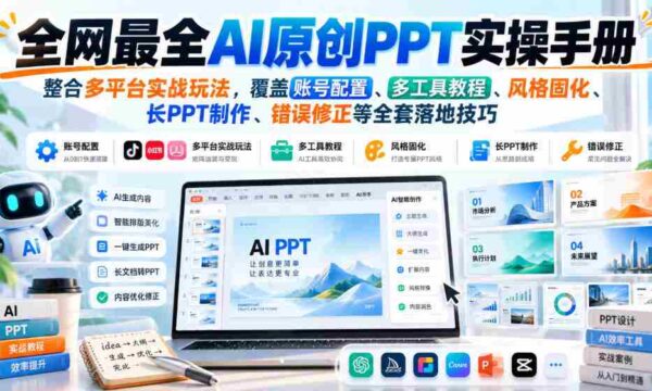 AI创意PPT制作大全：囊括各大平台实战攻略，揭秘账号设置、多工具运用、风格塑造、长PPT制作与故障排除等实用技巧