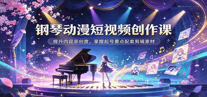动漫钢琴短视频制作攻略：解锁内容创意，学会账号涨粉技巧及剪辑资源搭配
