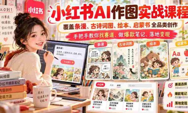 探索小红书AI绘图新境界：全方位学习条漫、古风插图、绘本创作，实战攻略助你挖掘热门领域，打造爆款笔记，实现盈利变现