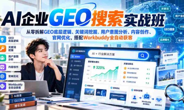 解码GEO搜索精髓：AI实战培训全面解析关键词、用户需求与内容策略，Workbuddy助力高效获客
