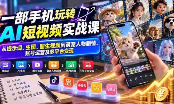 轻松掌握AI短视频创作秘诀：从关键词到萌宠剧情，全方位解析手机运营与多渠道盈利