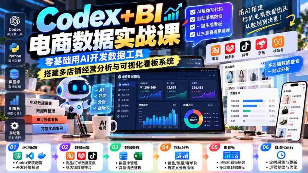 AI赋能电商数据深度解析：新手快速掌握，打造智能多店经营监控平台