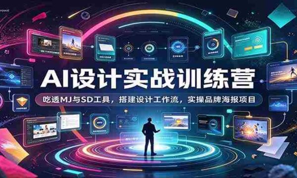 AI设计实战训练营：吃透MJ与SD工具，搭建设计工作流，实操品牌海报项目