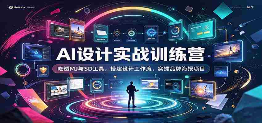 AI设计实战训练营：吃透MJ与SD工具，搭建设计工作流，实操品牌海报项目