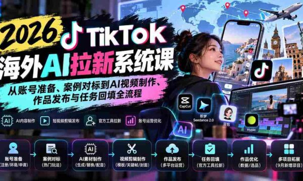 2026年TikTok国际版AI吸粉攻略：全方位揭秘账号搭建、热门案例学习、AI视频制作及发布全攻略