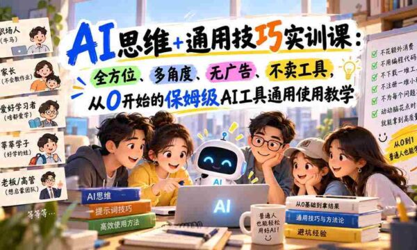 从零基础入门，AI工具全面实操：无广告植入，通用技巧深度解析，全方位学习体验