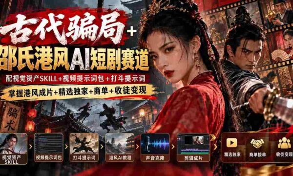 穿梭古韵陷阱，邵氏风华AI剧作新径：解锁视觉魔力，巧用视频关键词，激战动作脚本，打造经典港味影视盛宴——独家精选，商业合作，传承技艺，财富共赢