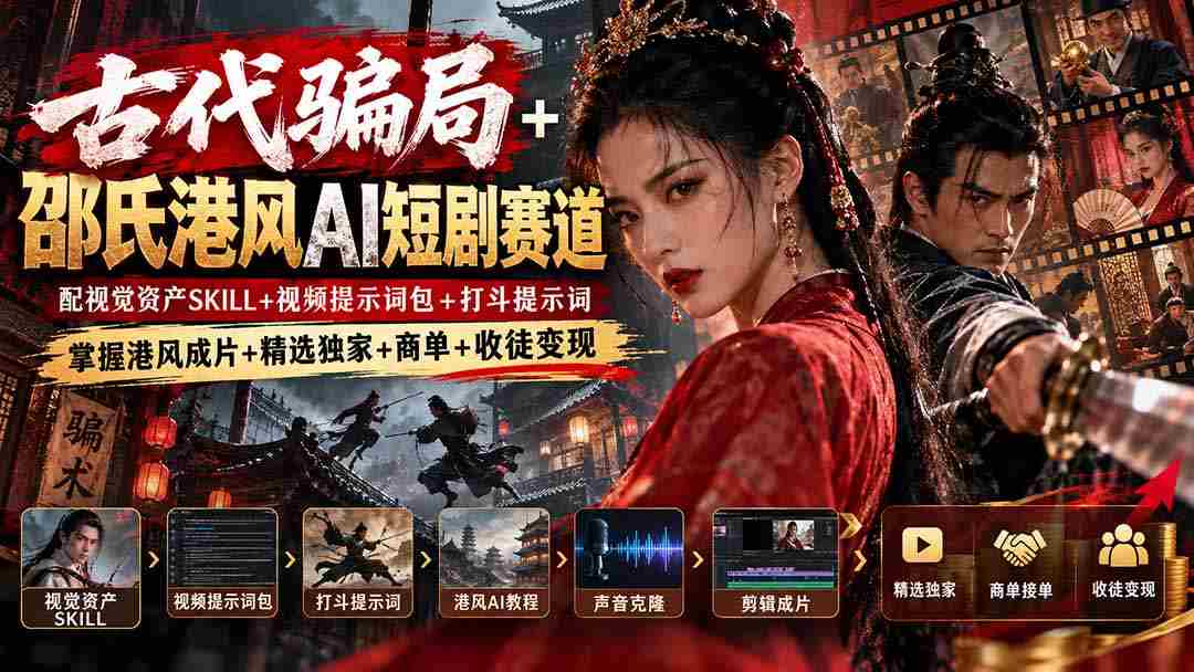 穿梭古韵陷阱，邵氏风华AI剧作新径：解锁视觉魔力，巧用视频关键词，激战动作脚本，打造经典港味影视盛宴——独家精选，商业合作，传承技艺，财富共赢