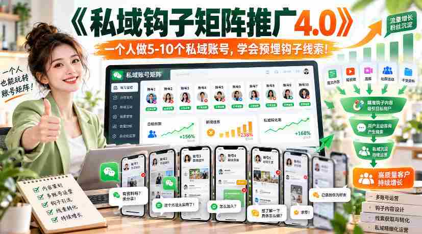 高清版】探索《私域矩阵攻略4.0》：轻松掌握五至十个账号，巧设线索钩子！