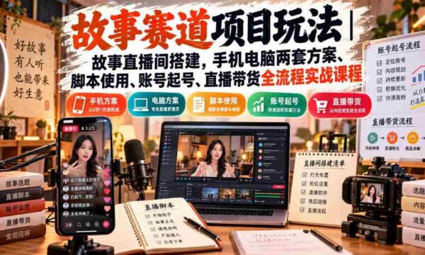 探索故事直播奥秘：全方位实战指南，手机电脑双管齐下，揭秘脚本技巧与账号运营，一网打尽直播带货全链路策略