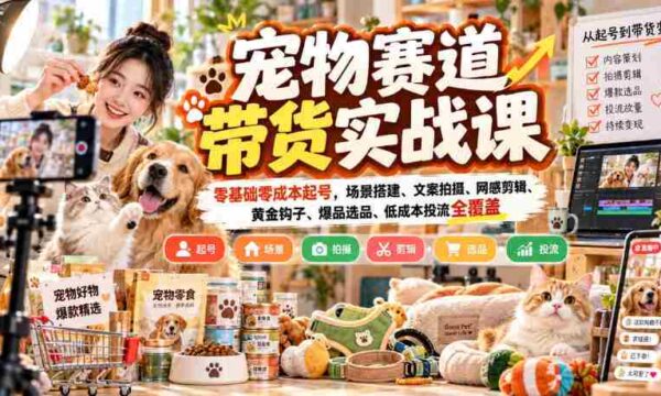零成本开启宠物销售之旅：实战课程揭秘，从场景布局到爆款打造全攻略