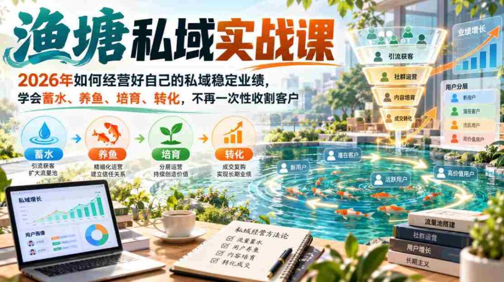 2026年渔塘私域经营秘籍：构建稳定业绩，掌握蓄水养鱼之道，告别客户一次性消费