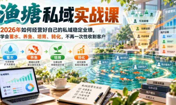 2026年渔塘私域经营秘籍：构建稳定业绩，掌握蓄水养鱼之道，告别客户一次性消费