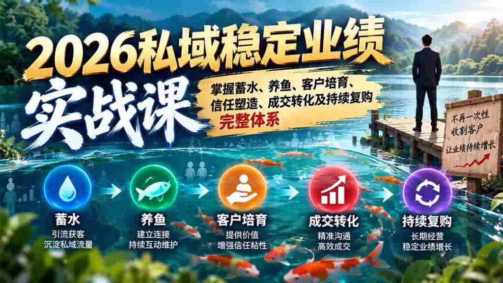 2026年度私域流量盈利攻略：全面解锁蓄客、养客、培育客户信任、实现交易转化与长久回购策略