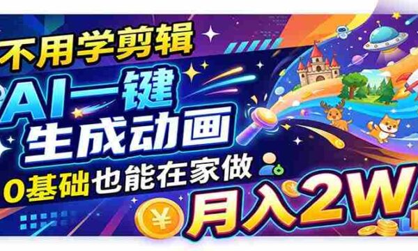 人工智能动画风头正劲！单笔收益高达500至800元，全流程自动派单，新手轻松月入两万加