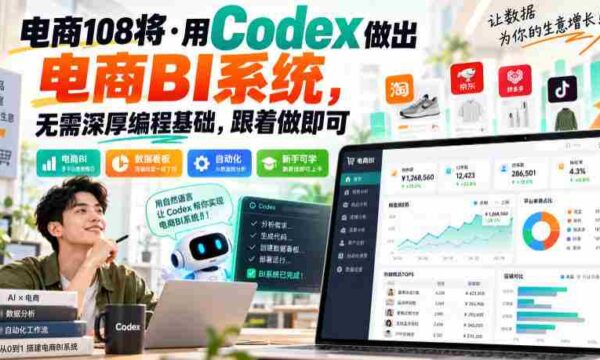 电商新锐108人：轻松打造电商数据分析系统，无需编程难题，一学即会