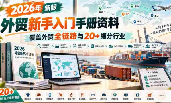2026全新外贸初学者指南，囊括外贸全流程及逾20个专业领域知识