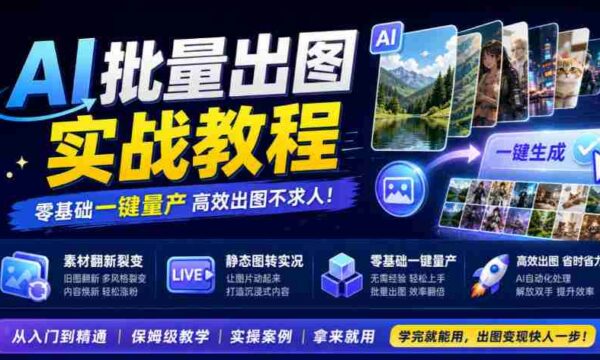 揭秘AI绘图实操攻略：素材重生激增，静态图变身动态盛宴，零基础轻松批量产出