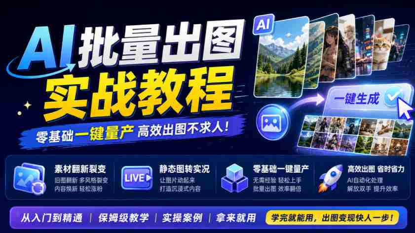 揭秘AI绘图实操攻略：素材重生激增，静态图变身动态盛宴，零基础轻松批量产出