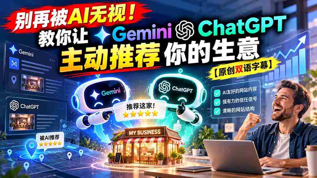 别再被AI无视！教你让GeminiChatGPT主动推荐你的生意【原创双语字幕】