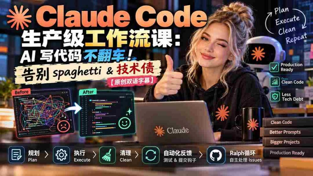 AI编程无故障指南：Claude Code打造高效工作流，告别乱麻代码与技术债务【独家中英字幕