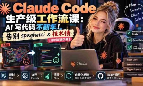 AI编程无故障指南：Claude Code打造高效工作流，告别乱麻代码与技术债务【独家中英字幕