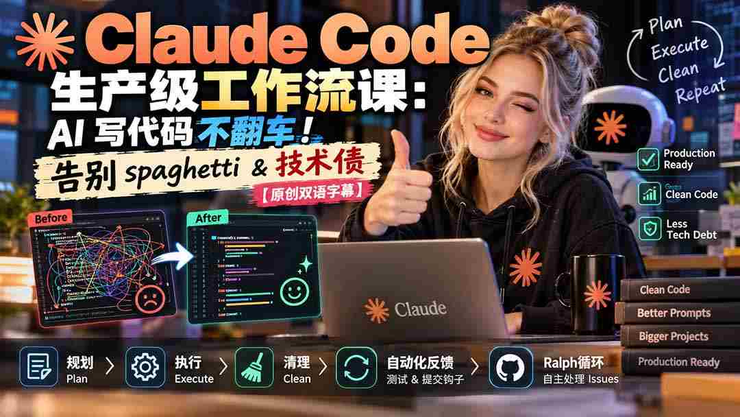 AI编程无故障指南：Claude Code打造高效工作流，告别乱麻代码与技术债务【独家中英字幕