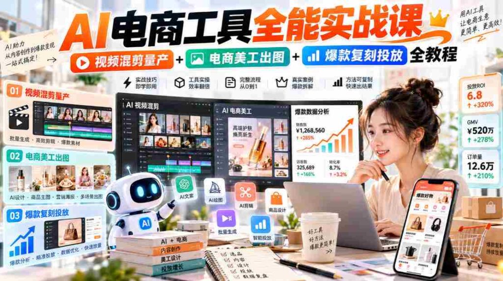 揭秘AI电商神器，一站式视频剪辑、美图制作与爆款打造全攻略