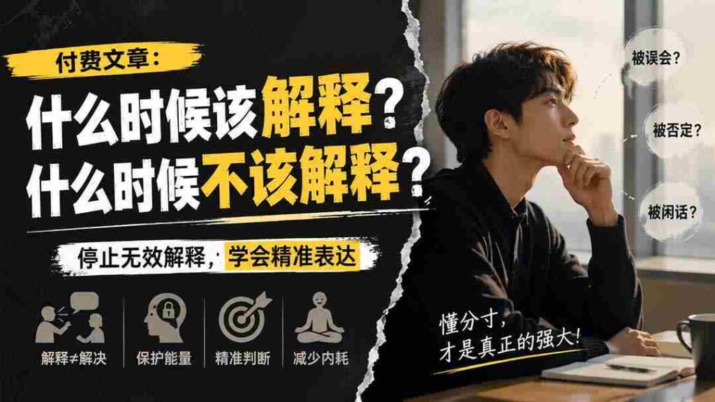 （20223期）付费文章：什么时候该解释？什么时候不该解释？