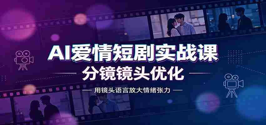 AI爱情短剧实战课：故事剧本创作，分镜镜头优化，智能体提示词