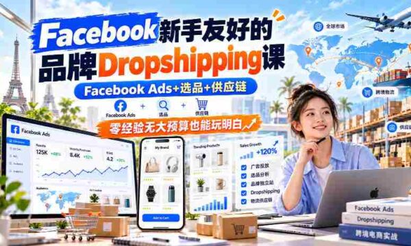 新手轻松上手Facebook Dropshipping课程，深度解析Facebook Ads、精选产品及供应链，即使零基础低预算也能掌握全流程【双语字幕教学