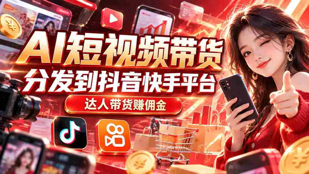 抖音快手平台助力AI短视频带货，达人佣金收益丰厚