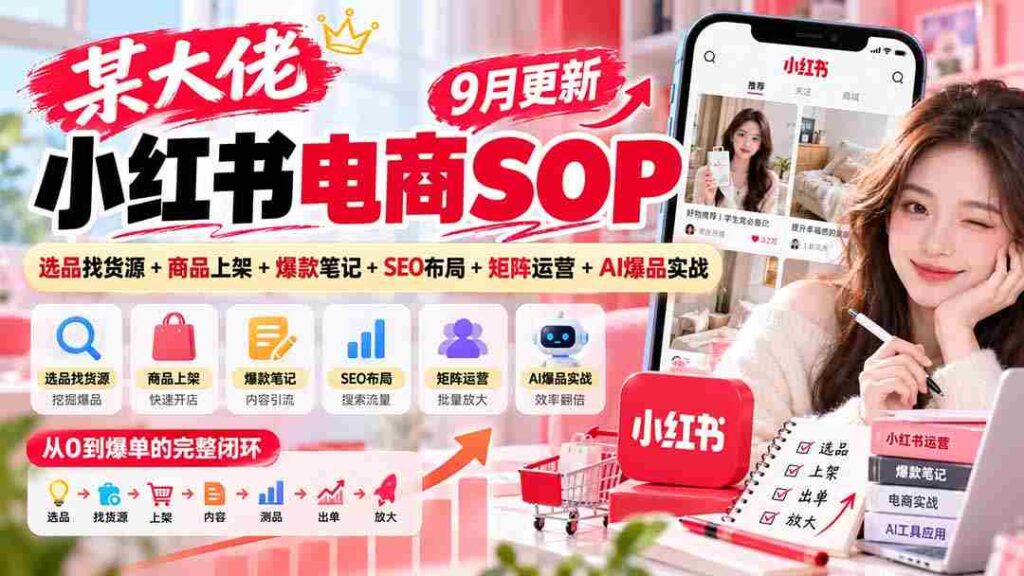 揭秘电商巨头小红书运营攻略：9月精选，从选品到爆款，一网打尽SEO与AI实战技巧
