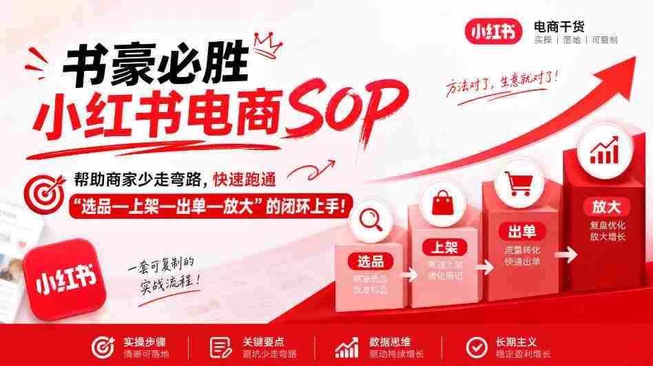 书豪揭秘小红书电商攻略：助商家高效闭环，轻松实现选品、上架、成交、扩量（9月更新）
