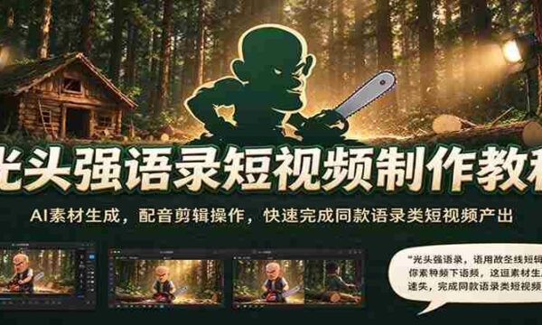 打造光头强经典台词短视频：AI素材轻松生成，配音剪辑技巧，速成语录风短视频制作指南