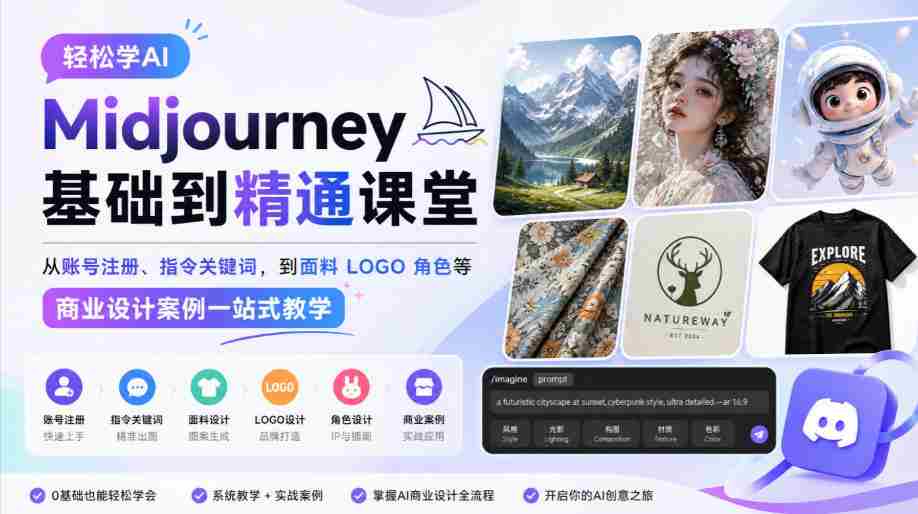 全面掌握AI Midjourney技能：从注册登录到商业案例实战教学