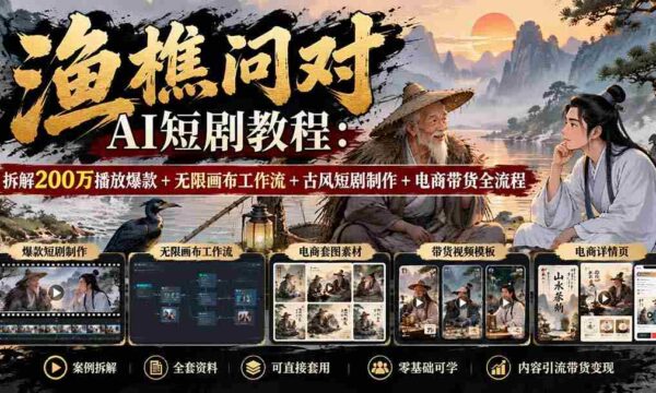 揭秘无水印AI短剧制作攻略：解锁200万播放爆款秘诀，探索无限画布与古风短剧创作，电商带货流程一网打尽