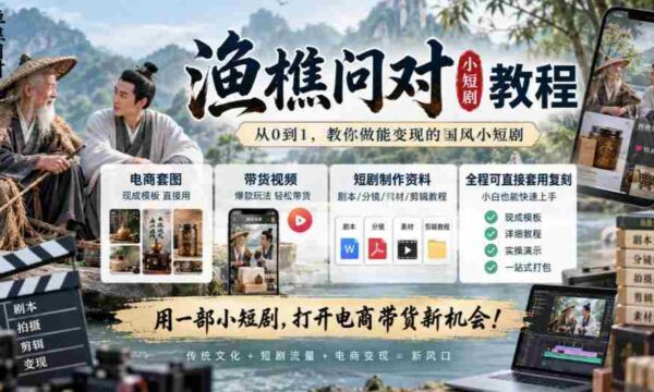 渔樵互动揭秘短视频制作攻略：涵盖电商素材、直播带货，现学现用轻松复制