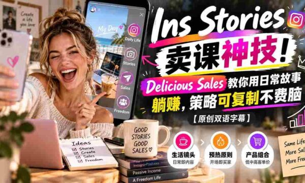 揭秘Ins平台课程营销秘诀！美味销售课程教你轻松讲故事赚翻天，策略简单易学零压力【双语字幕原创