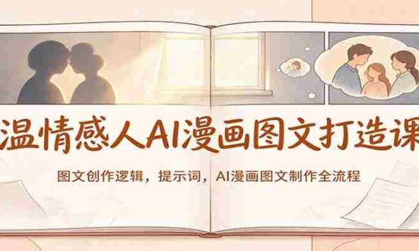 温情感人AI漫画图文打造课：图文创作逻辑，提示词，AI漫画图文制作全流程