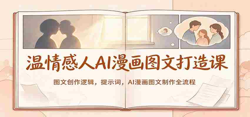 温情感人AI漫画图文打造课：图文创作逻辑，提示词，AI漫画图文制作全流程
